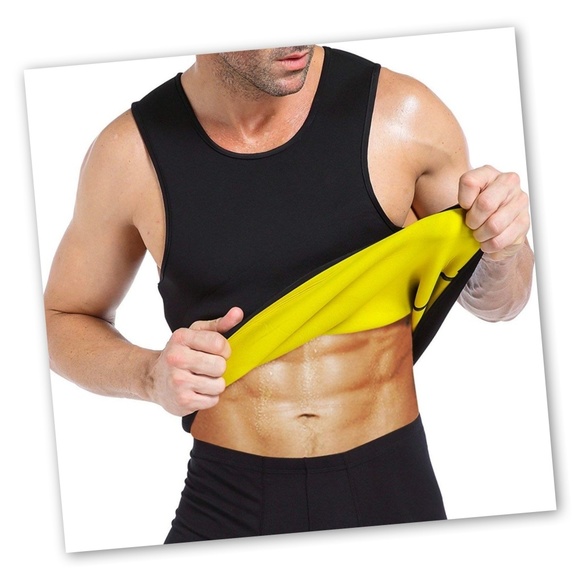 Lanfei Neoprene Sauna Shaper Men's Work Out Tank - Picture 2 of 4